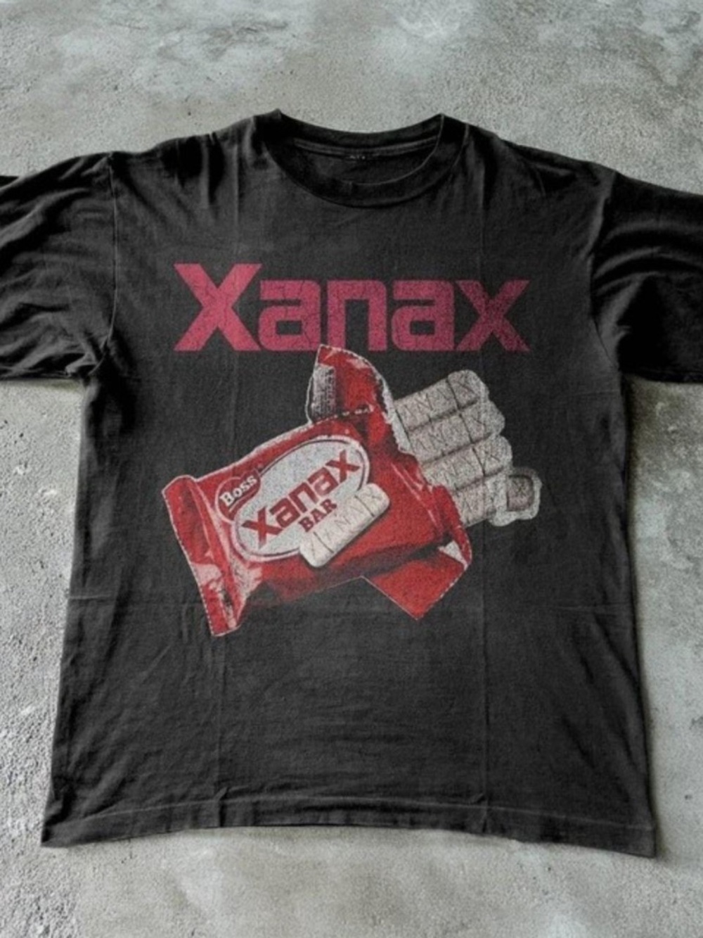 Xanax Graphic Tee - Black with Red Print